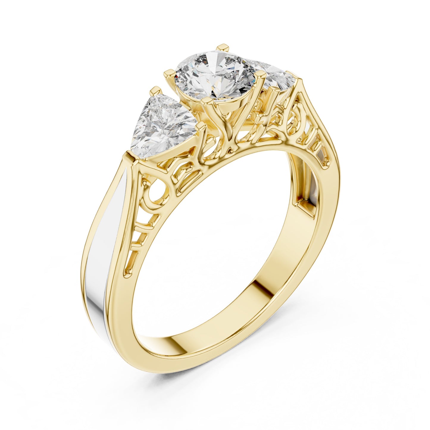 Round Three Stone Lab Grown Diamond Ring
