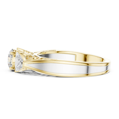 Round Three Stone Lab Grown Diamond Ring