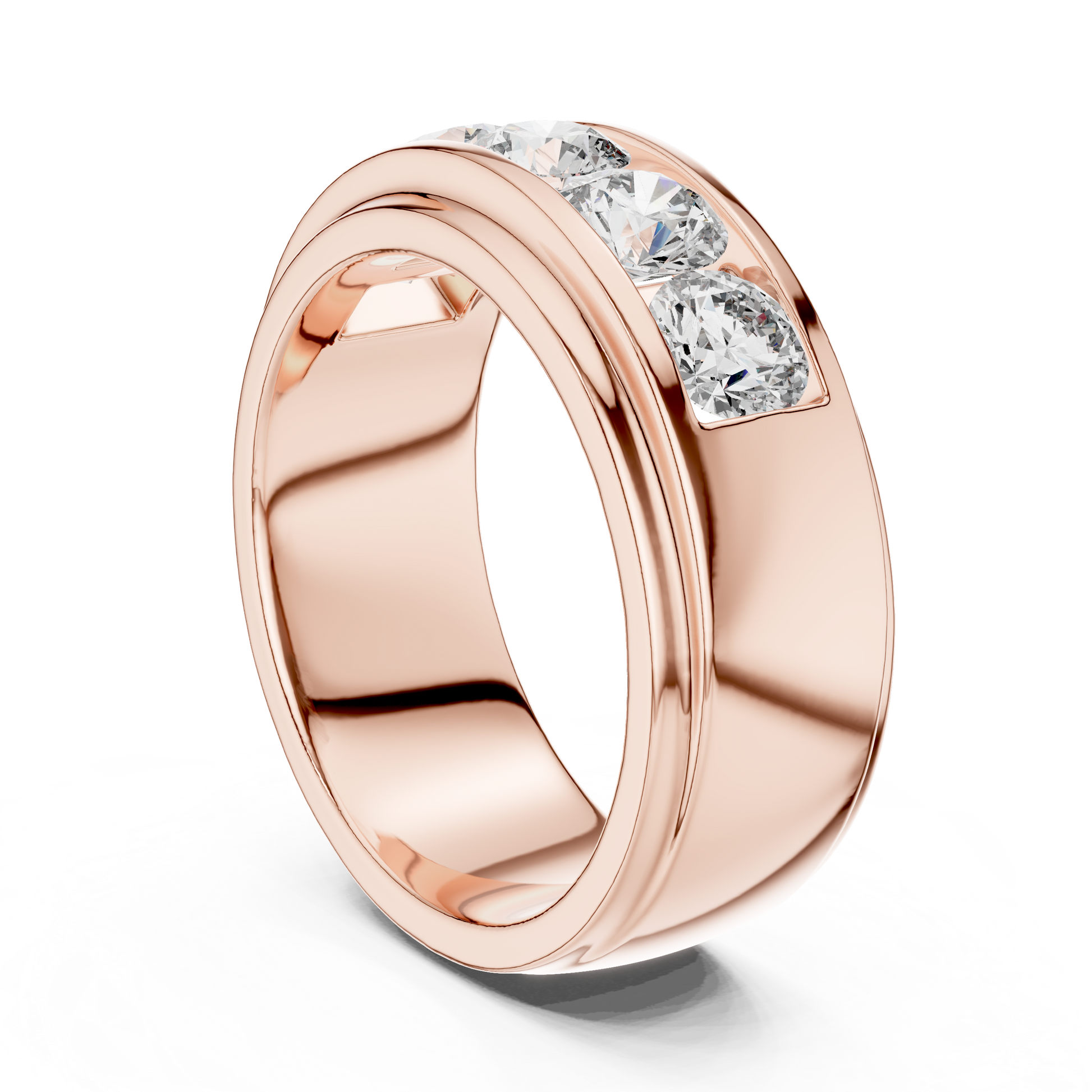 Round Side Stone Lab Grown Diamond Ring