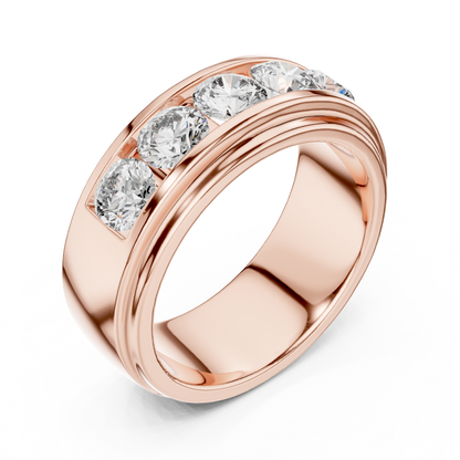 Round Side Stone Lab Grown Diamond Ring