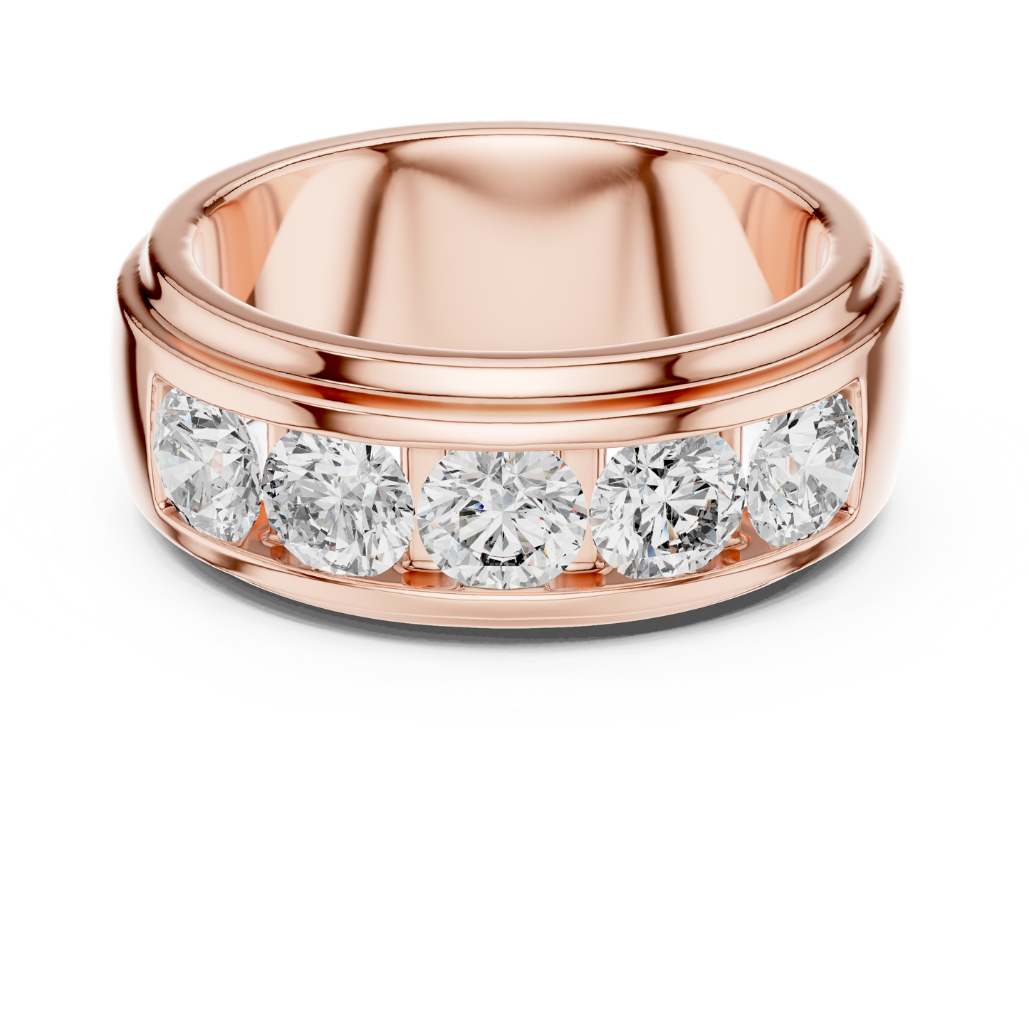 Round Side Stone Lab Grown Diamond Ring