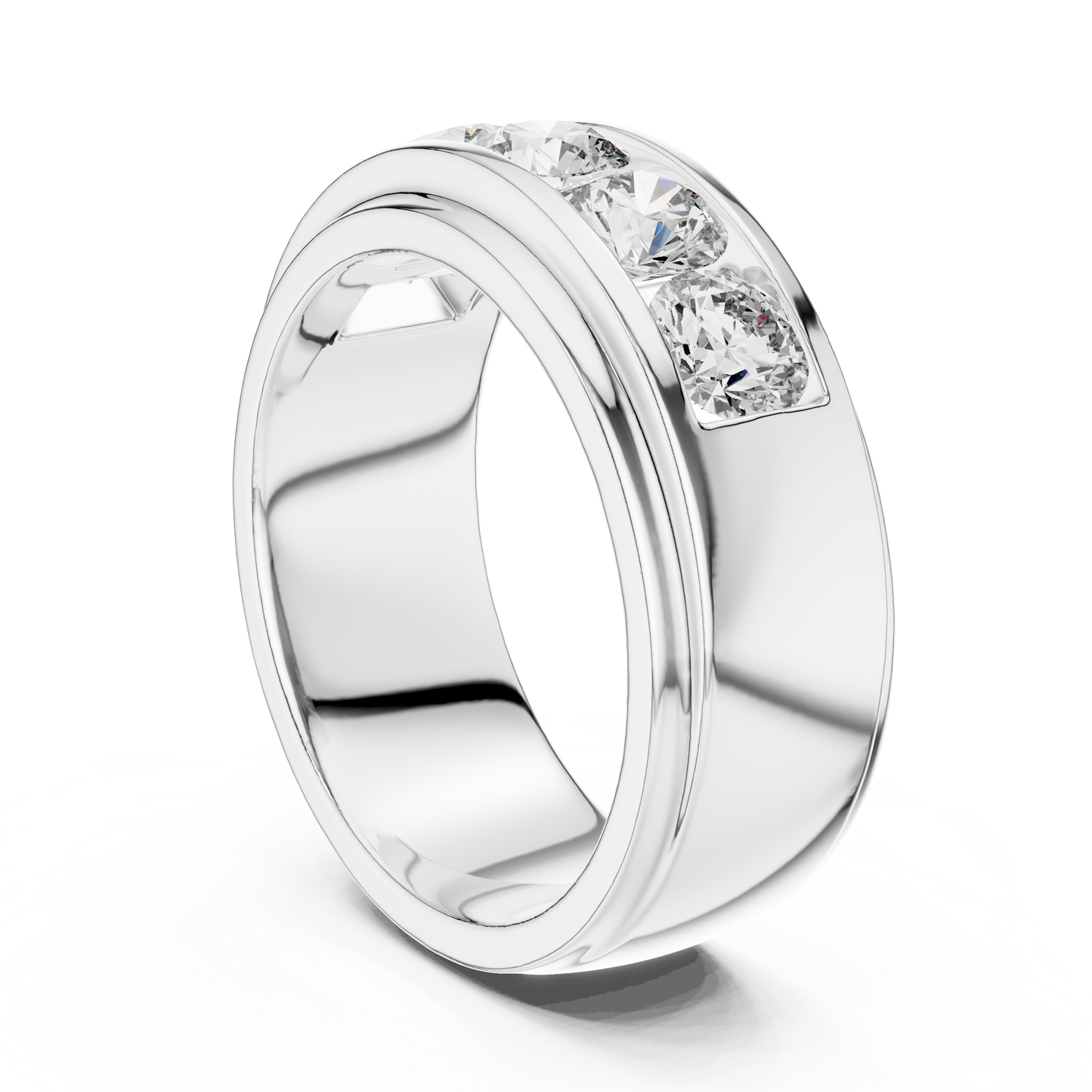Round Side Stone Lab Grown Diamond Ring