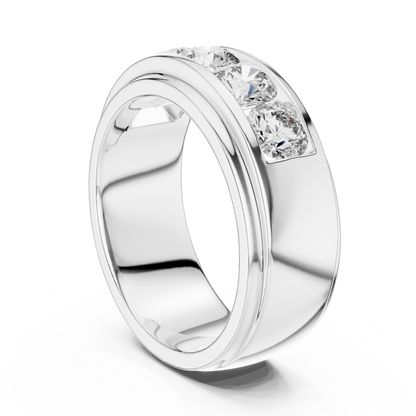 Round Side Stone Lab Grown Diamond Ring