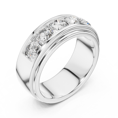 Round Side Stone Lab Grown Diamond Ring