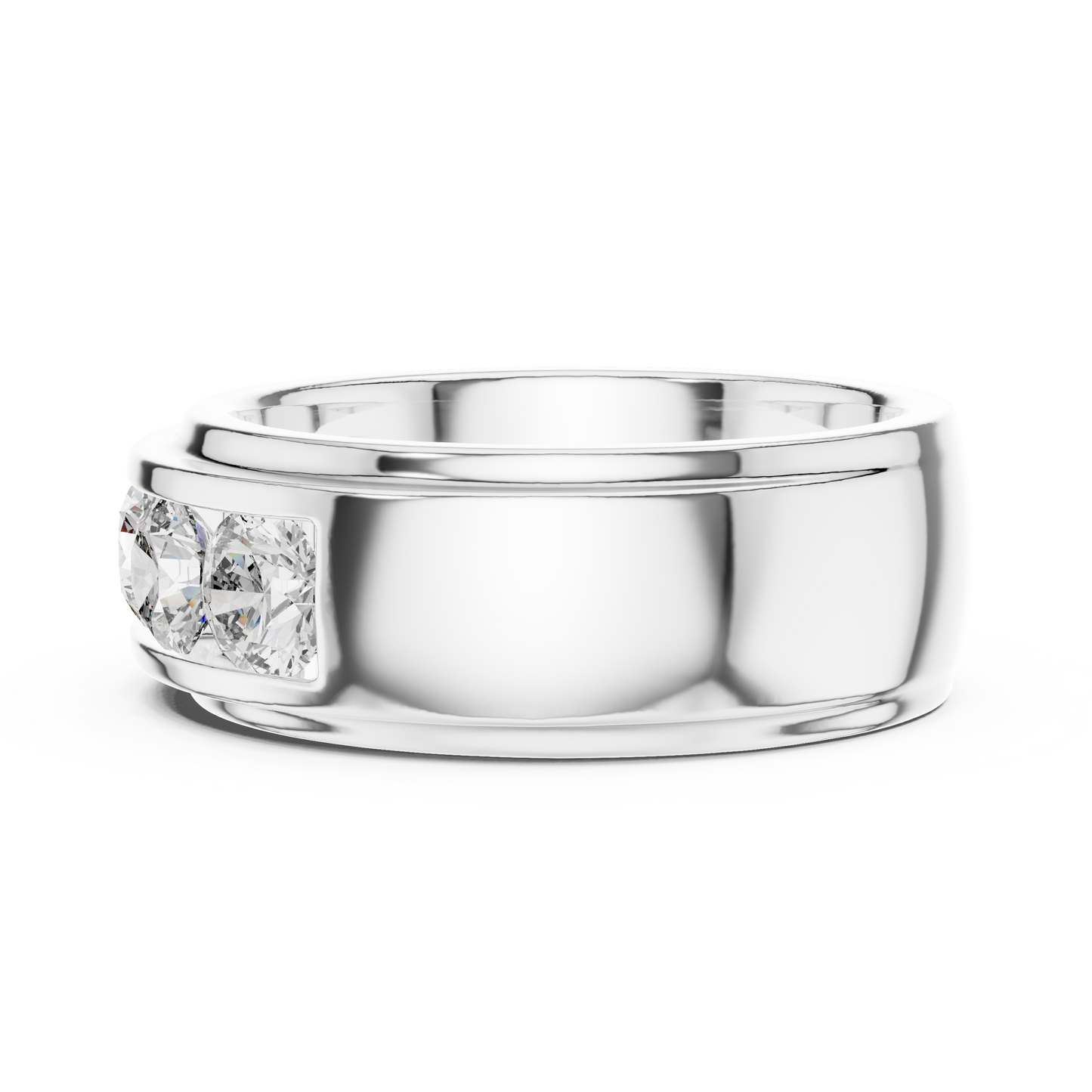 Round Side Stone Lab Grown Diamond Ring