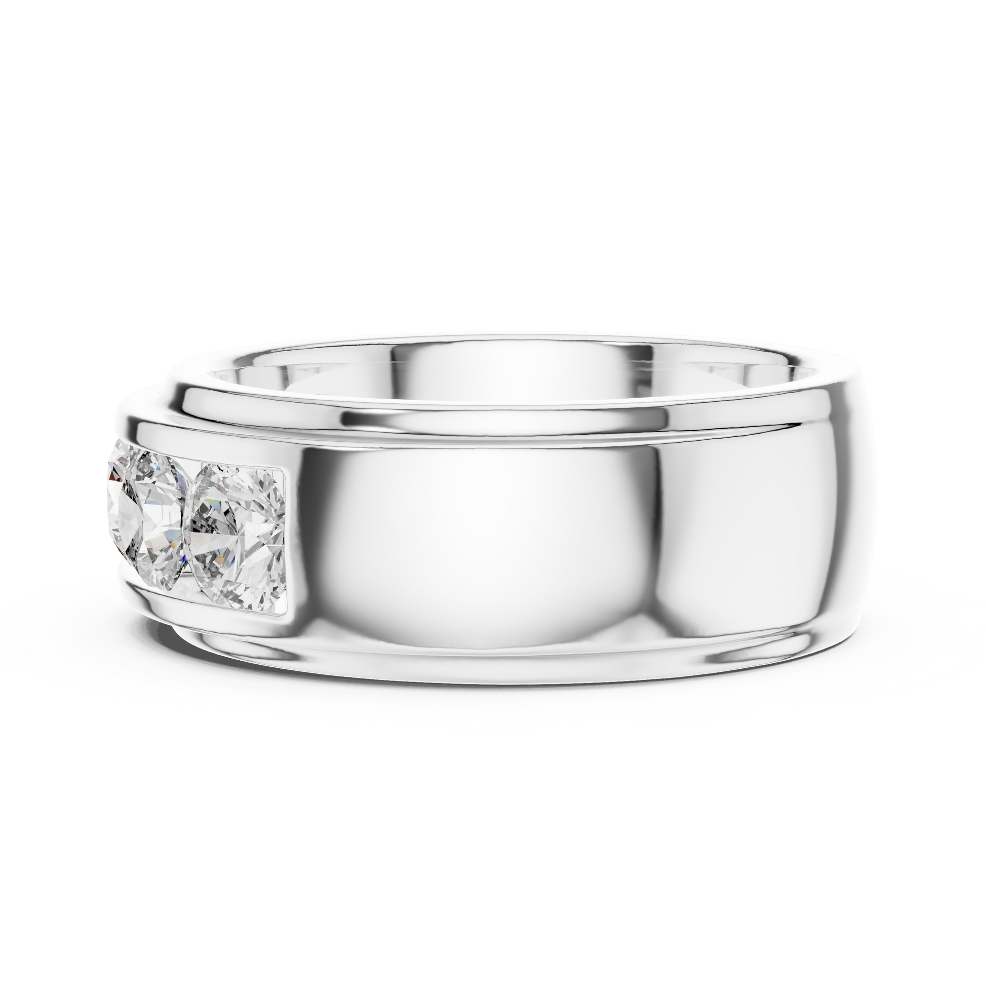 Round Side Stone Lab Grown Diamond Ring
