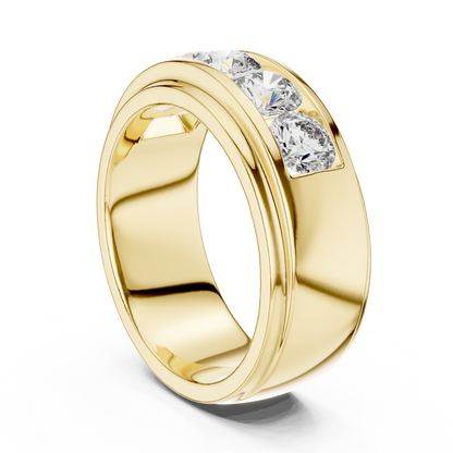 Round Side Stone Lab Grown Diamond Ring
