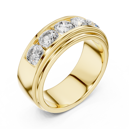 Round Side Stone Lab Grown Diamond Ring
