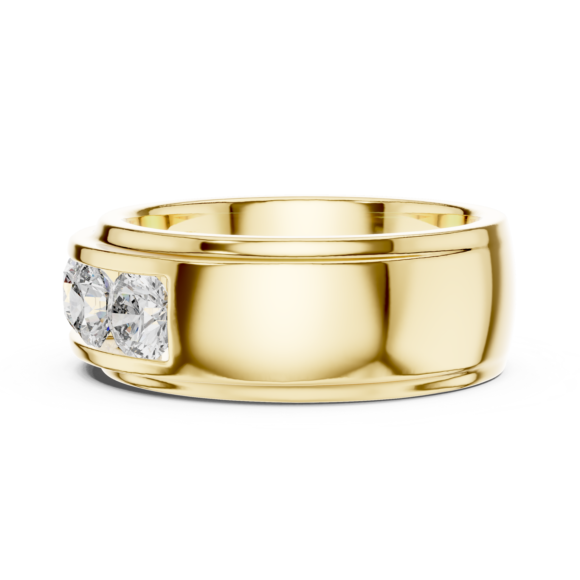 Round Side Stone Lab Grown Diamond Ring