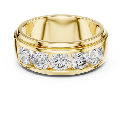 Round Side Stone Lab Grown Diamond Ring