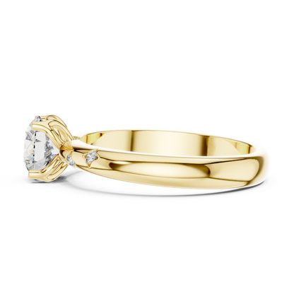 Round Side Stone Lab Grown Diamond Ring
