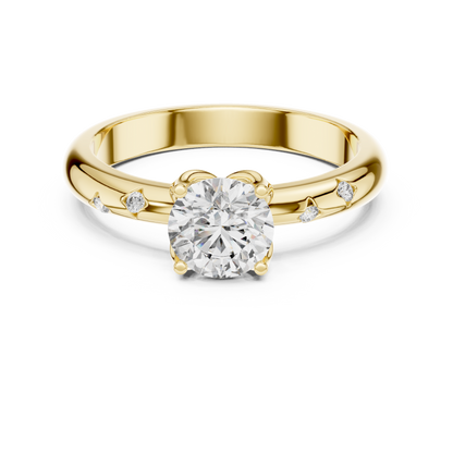 Round Side Stone Lab Grown Diamond Ring