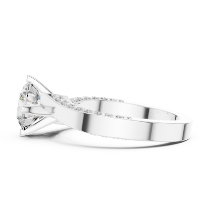 Round Side Stone Lab Grown Diamond Ring