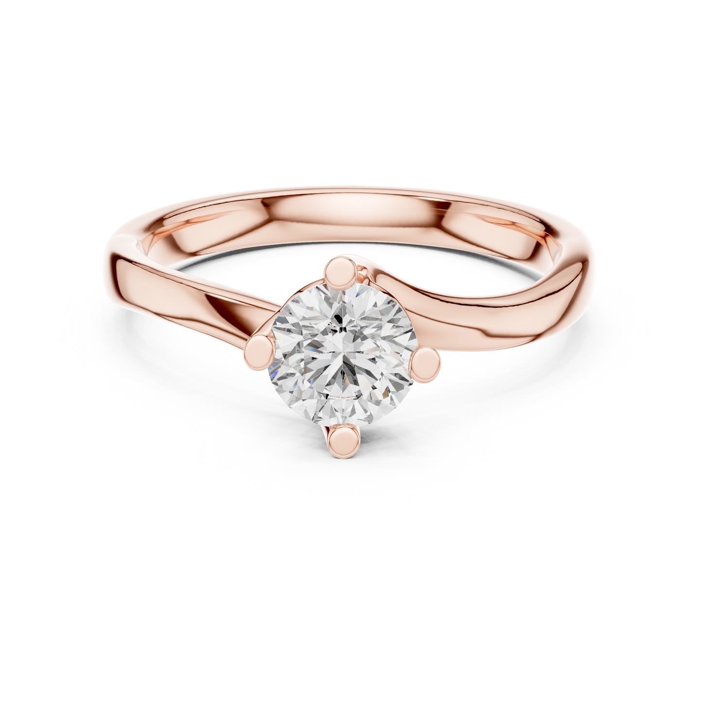 Round Solitaire Lab Grown Diamond Ring