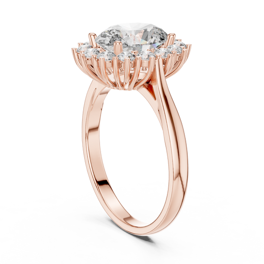 Round Halo Lab Grown Diamond Ring
