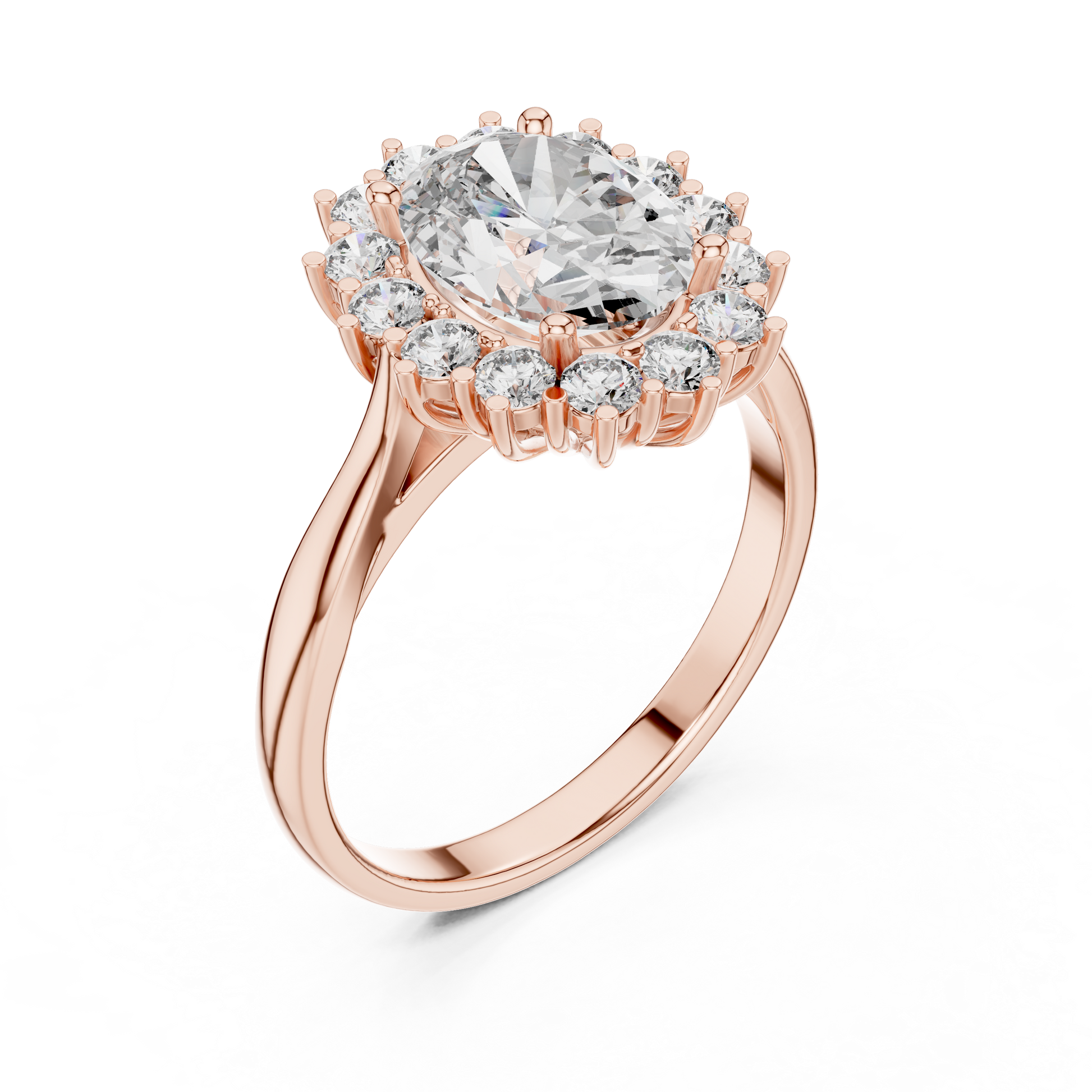 Round Halo Lab Grown Diamond Ring