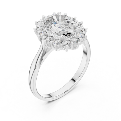 Round Halo Lab Grown Diamond Ring