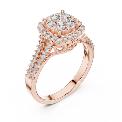 Round Halo Lab Grown Diamond Ring