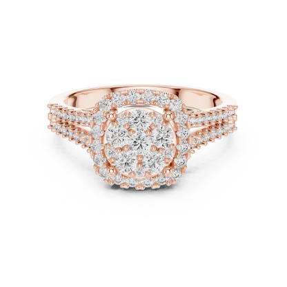 Round Halo Lab Grown Diamond Ring
