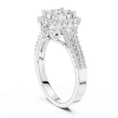 Round Halo Lab Grown Diamond Ring