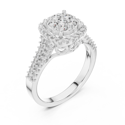 Round Halo Lab Grown Diamond Ring