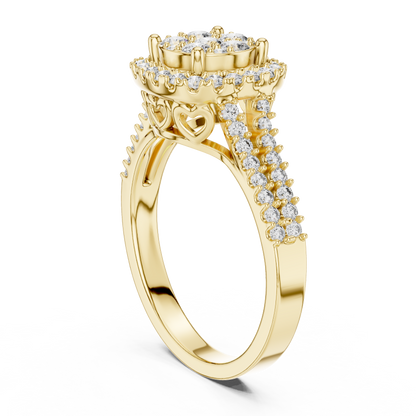 Round Halo Lab Grown Diamond Ring