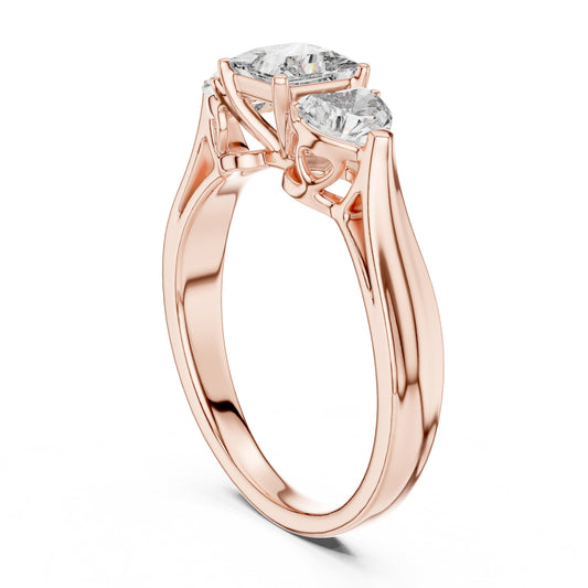 Round Three Stone Lab Grown Diamond Ring