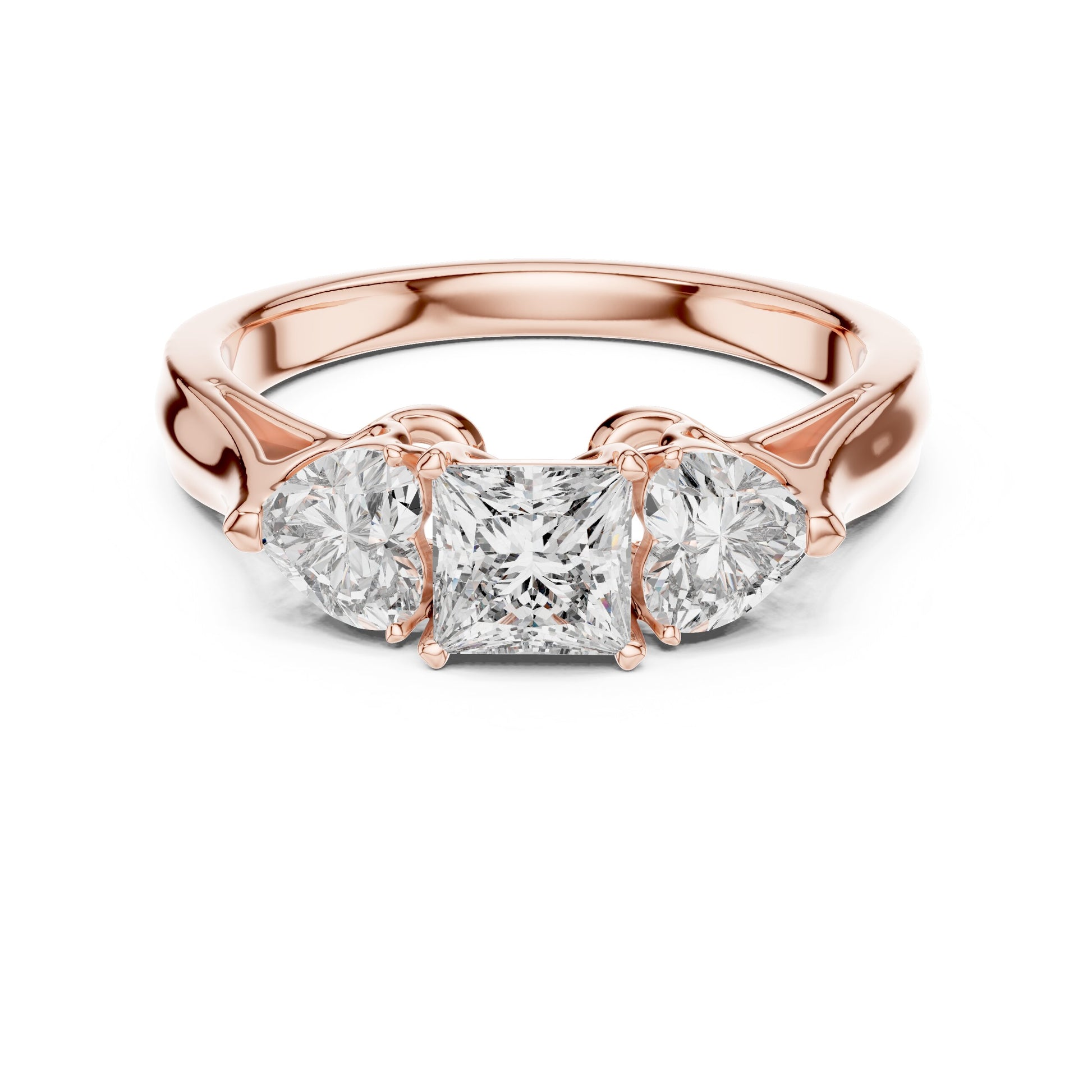 Round Three Stone Lab Grown Diamond Ring