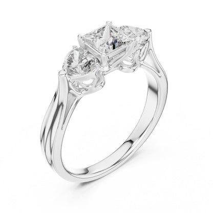 Round Three Stone Lab Grown Diamond Ring