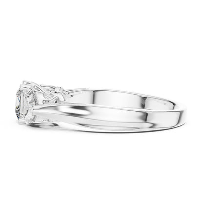 Round Three Stone Lab Grown Diamond Ring
