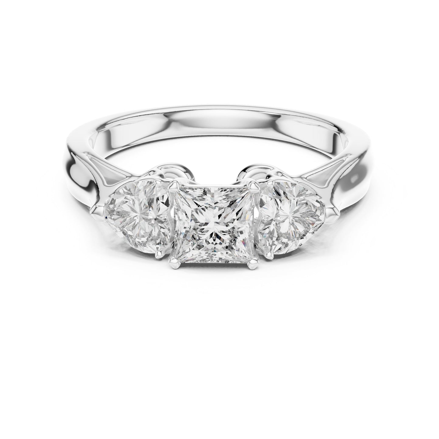 Round Three Stone Lab Grown Diamond Ring