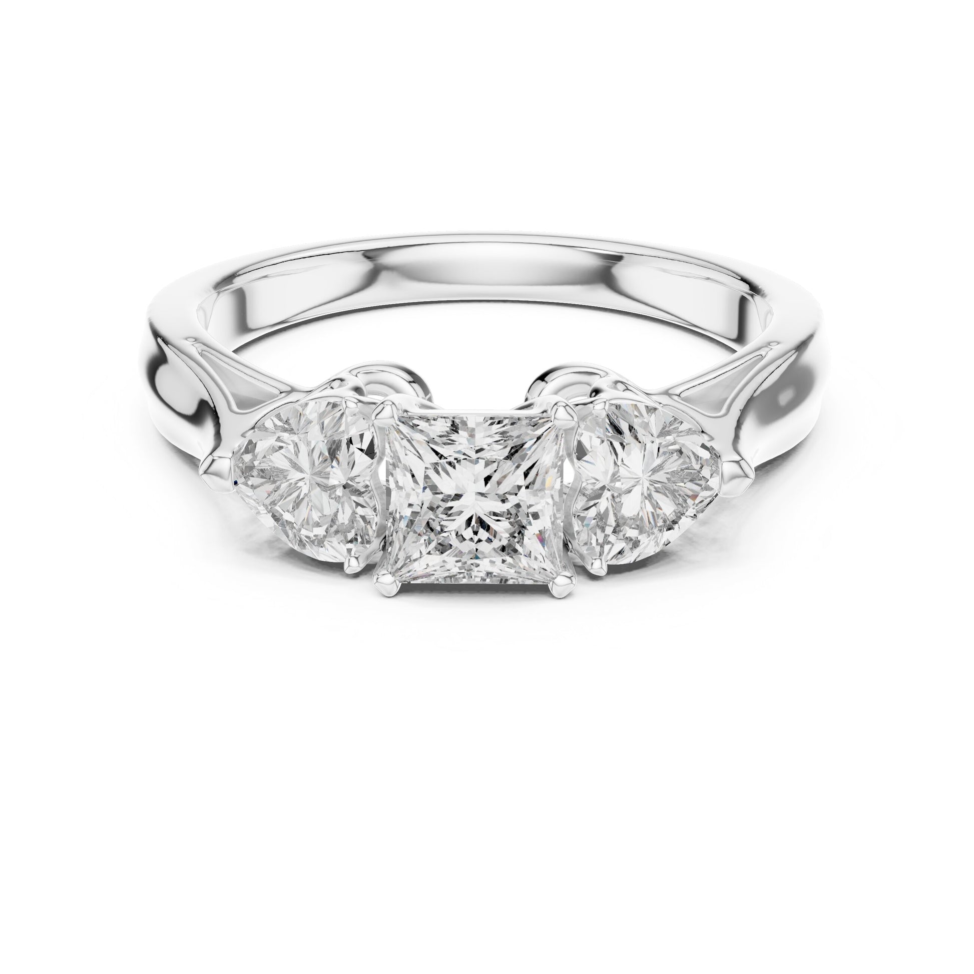 Round Three Stone Lab Grown Diamond Ring