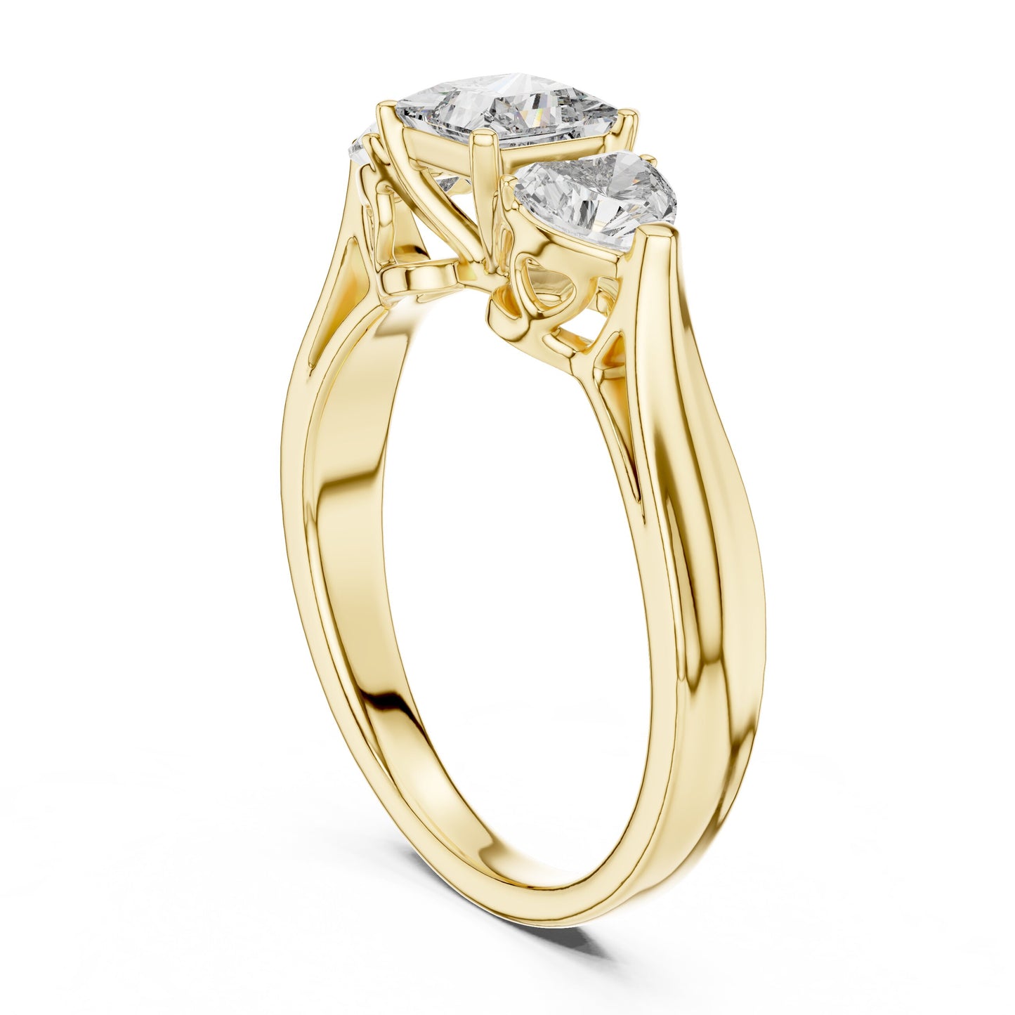 Round Three Stone Lab Grown Diamond Ring