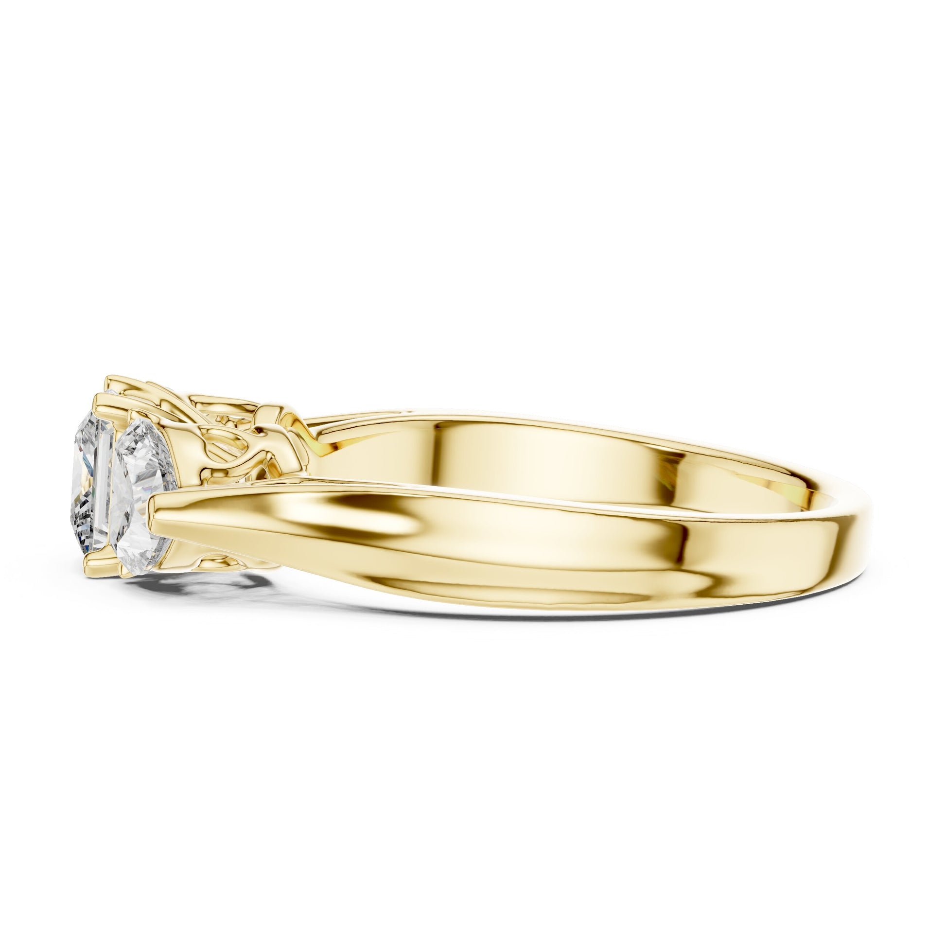 Round Three Stone Lab Grown Diamond Ring