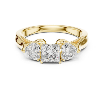 Round Three Stone Lab Grown Diamond Ring