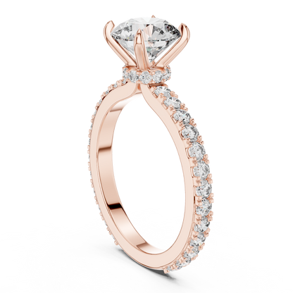 Round Pave Lab Grown Diamond Ring