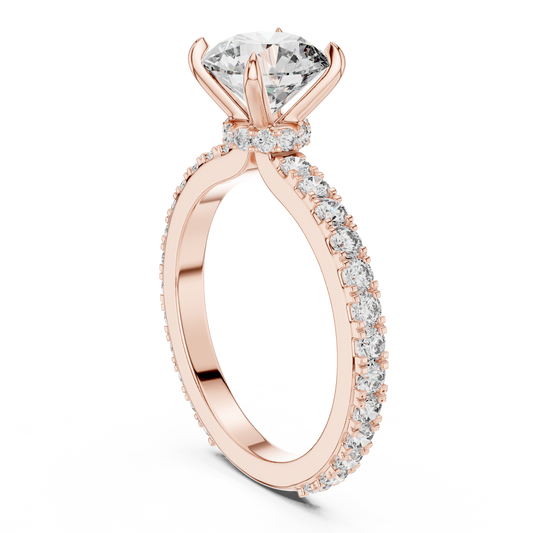Round Pave Lab Grown Diamond Ring