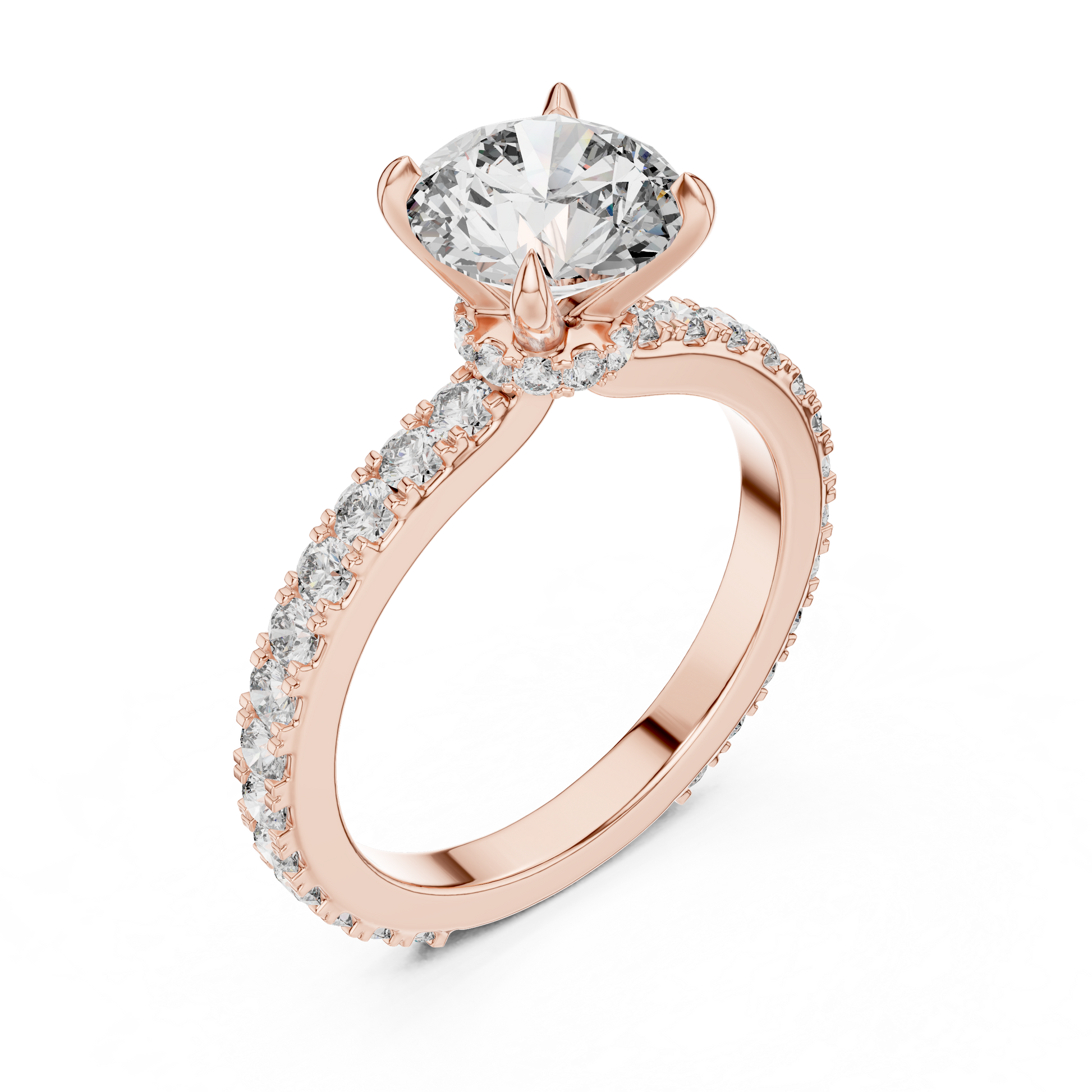 Round Pave Lab Grown Diamond Ring