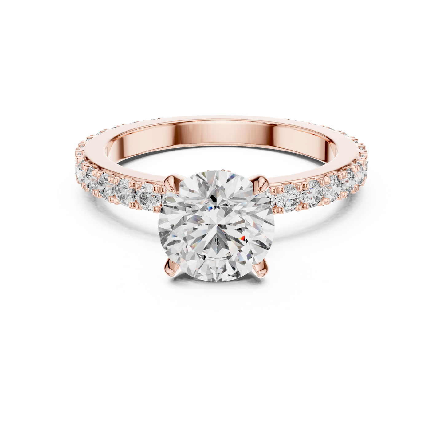 Round Pave Lab Grown Diamond Ring