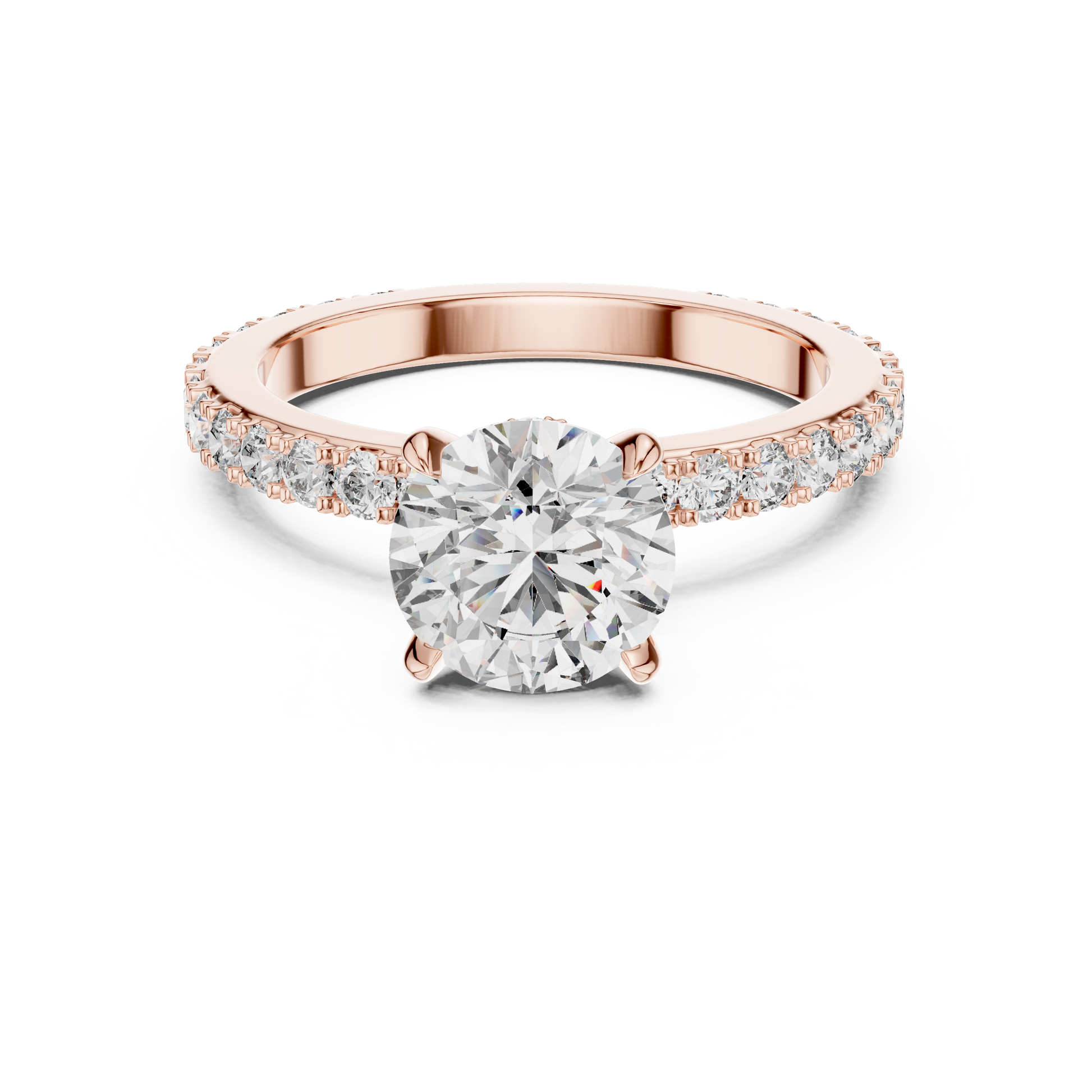 Round Pave Lab Grown Diamond Ring