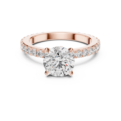 Round Pave Lab Grown Diamond Ring