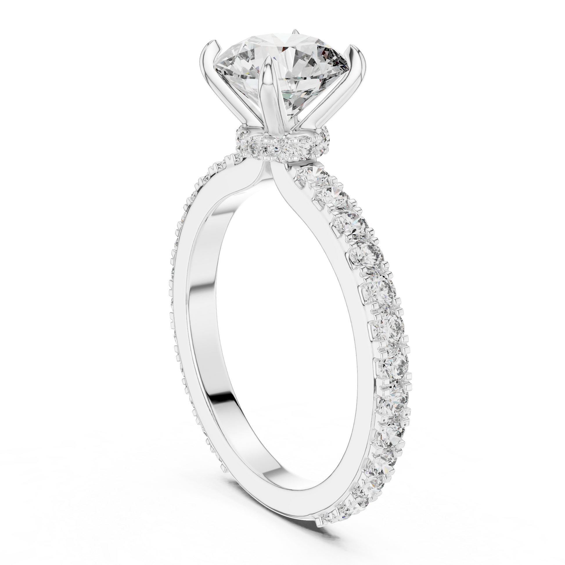 Round Pave Lab Grown Diamond Ring