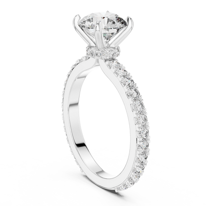 Round Pave Lab Grown Diamond Ring