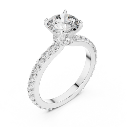Round Pave Lab Grown Diamond Ring