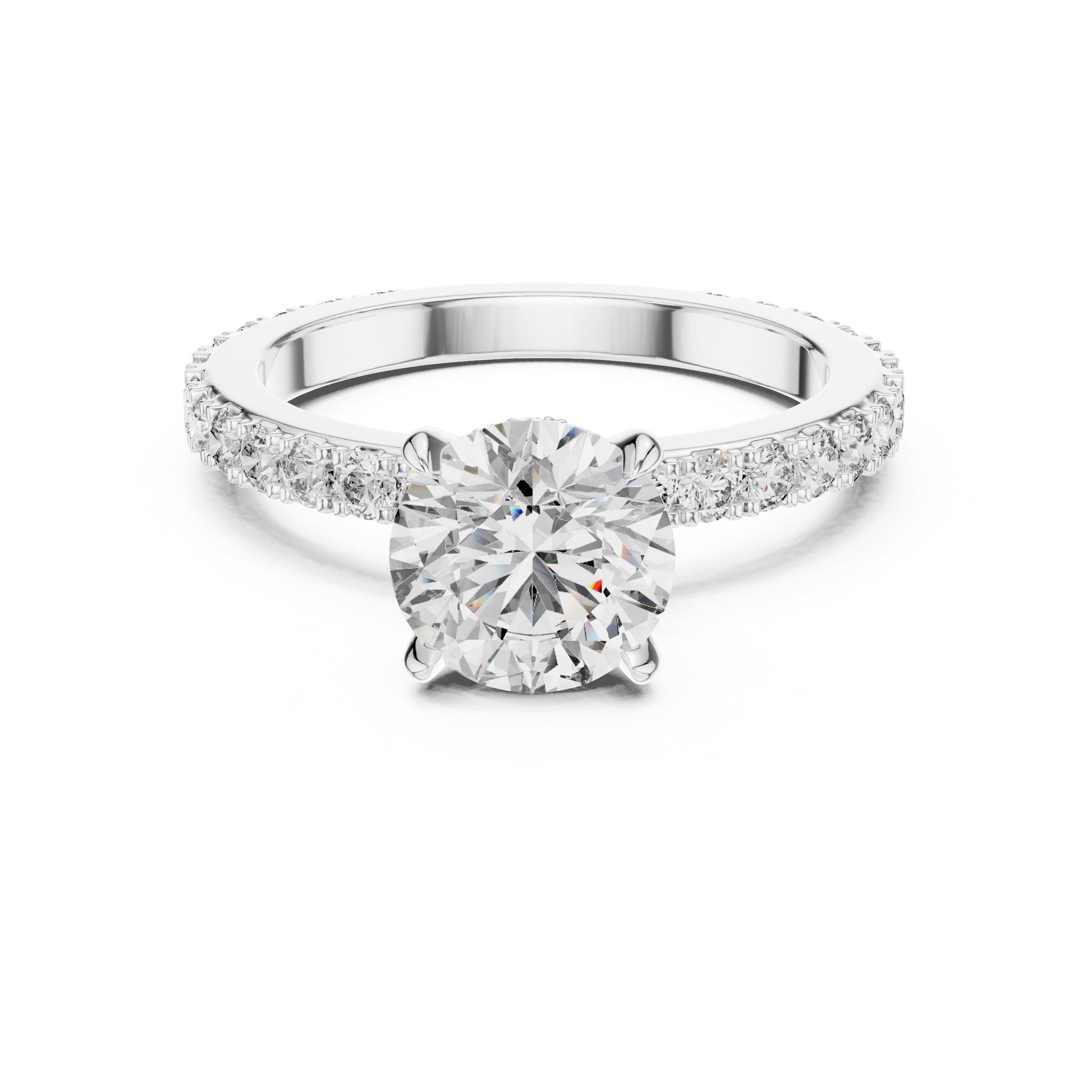 Round Pave Lab Grown Diamond Ring