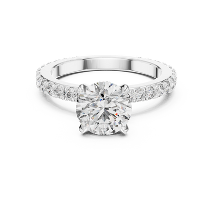 Round Pave Lab Grown Diamond Ring
