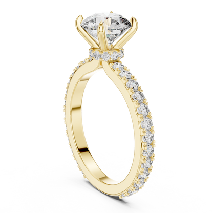Round Pave Lab Grown Diamond Ring