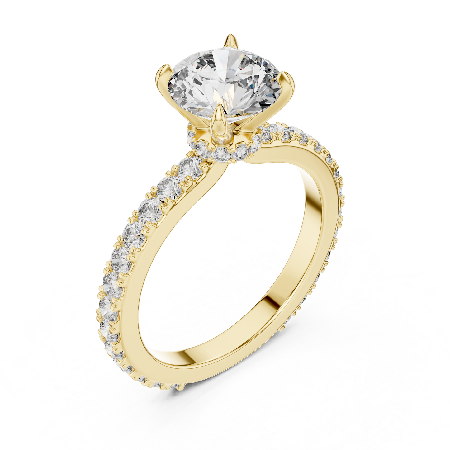 Round Pave Lab Grown Diamond Ring