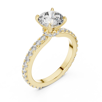Round Pave Lab Grown Diamond Ring