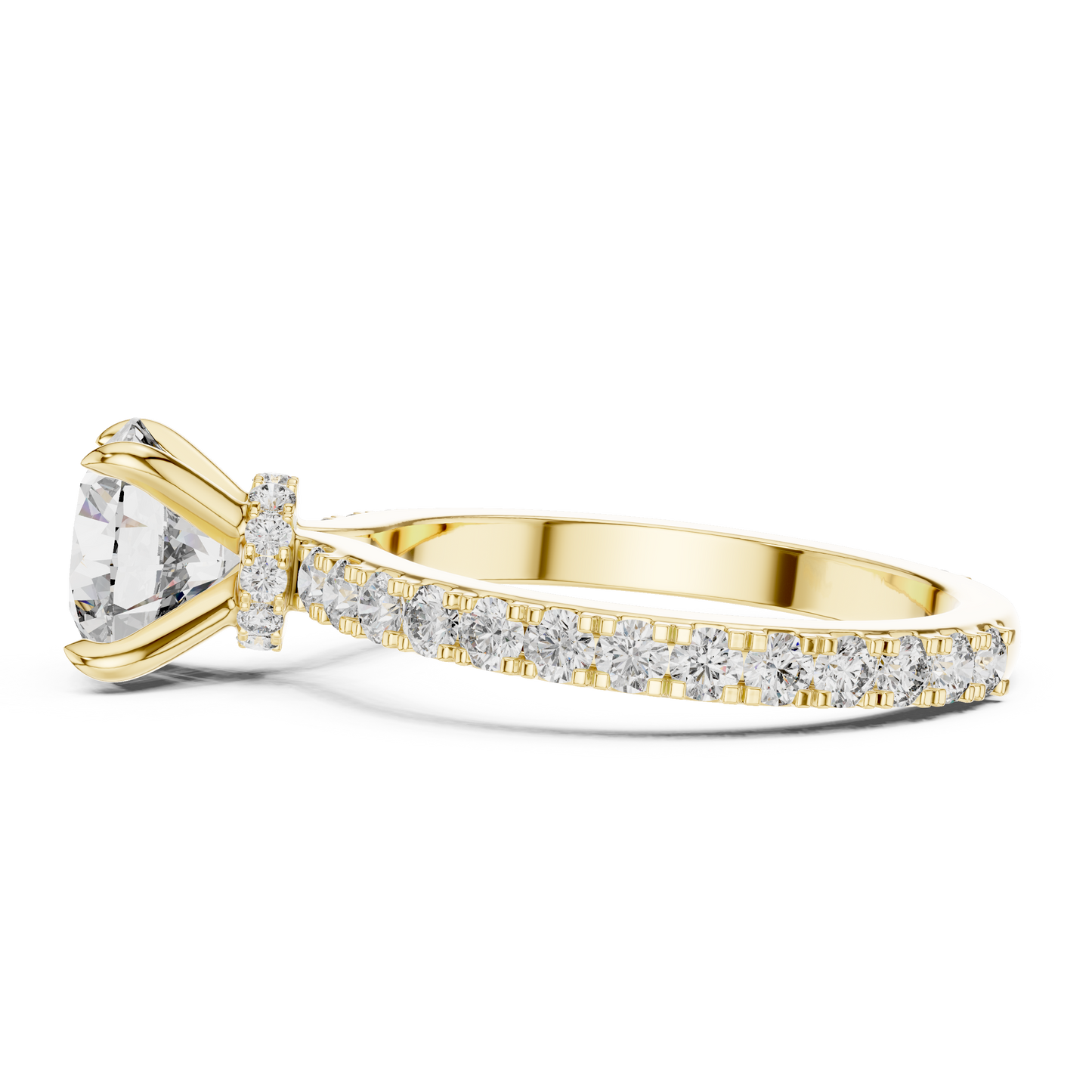 Round Pave Lab Grown Diamond Ring